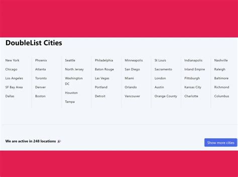 dohblelist|Cities 